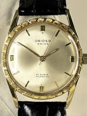 ORIOSA Vintage 1960 s Men s Manual Sunburst Gold Dress Watch