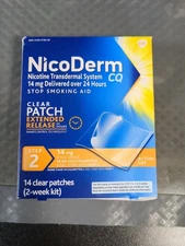 NicoDerm CQ Stop Smoking Step 2 Patches 2 Week Kit (14 Patches) Exp 09/2026 #S8
