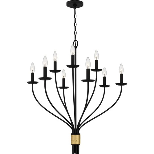Quoizel MAG5032 Margaret 9 Light 32"W Taper Candle Style - Black - Picture 4 of 7