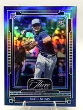 Matt Shaw 25/25 RC BOOKEND - 2025 Panini Three and Two Navy Blue #29 Cubs