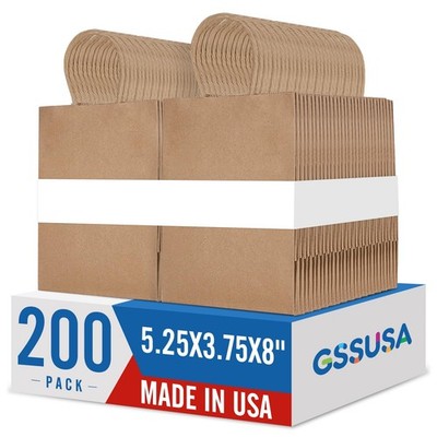 200 Pack Brown Paper Bags 5.25x3.75x8 Inch Small Gift Bags with Handles Bulk,...
