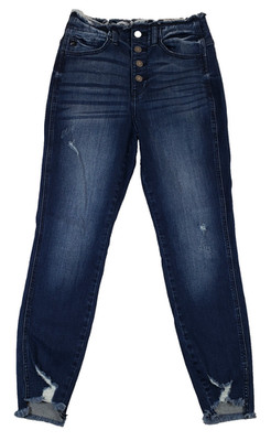 Kancan Womens Size 7/27 Dark Wash Blue Sloane High Rise Ankle Skinny Jeans Pants