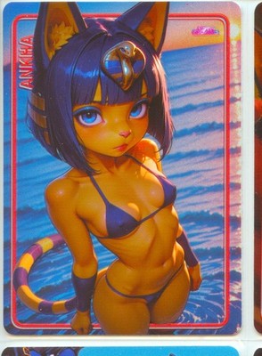 Ankha Animal Crossing Custom Sexy Anime Waifu Trading Card Holo Foil