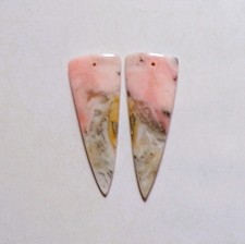37.85 Cts Natural Pink Opal Drilled Cabochon Match Pair Gemstone 46X17MM 69