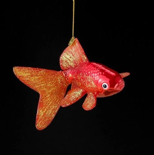 Noble Gems Goldfish Glass Ornament