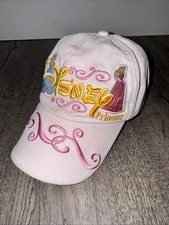 Kids Walt Disney Land Princess Cinderella Aurora Bella Hat Embroidered Pink Cute