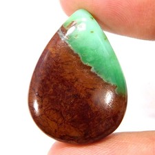 29.25Cts. Cabochon de poire bio chrysoprase bio naturel non traité pierre pré...