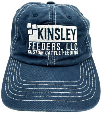 J.F. Beaver Adjustable Strapback Dad Hat Cap Kinsley Feeders Blue Cattle Farming