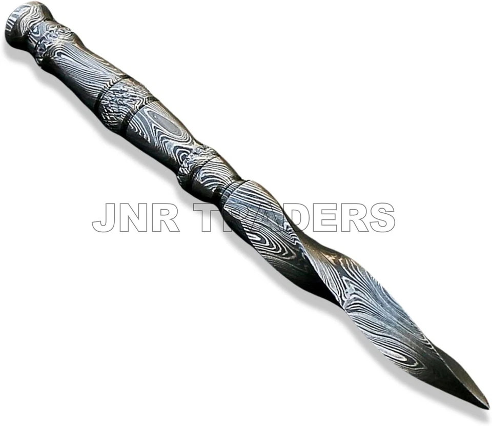 Cuchillo ciclónico M48 - Cuchillo daga de tres filos 6 pulgadas Full Tang acero Damasco Foto 4 de 4