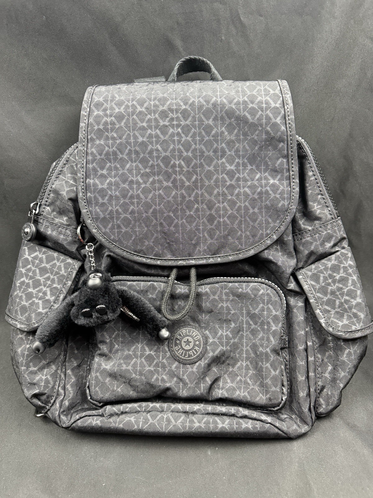 Kipling BlackNylon Mini Drawstring Backpack Front… - image 2