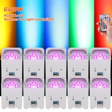 10PCS 6 x 18W LED Uplight Par LIght Battery Powered Uplighting Lighting w/Remote