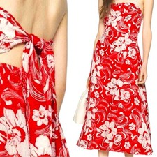 NWT Faithfull the Brand Maivi Floral Print Strapless Midi Dress Size 4