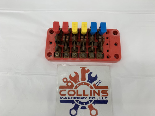 Milbank TS060430 Electrical Test Switch 6-Pole 600V 20A Red Yellow & Blue USED
