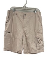 Columbia Omni-Shade Cargo Shorts Men 38 Regular Fit Beige Tan Nylon Lightweight