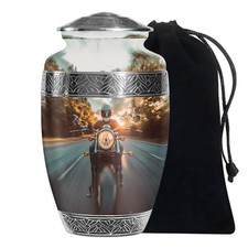 Motorbike Ride Cremation Urn for Human Ashes Adult Male Female, 10 Inch