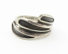 RCA MEXICO 925 Silver  Vintage Oxidized Detail Wrap Band Ring Sz 5  RG10881 — photo 2