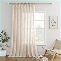 Leinen Gardinen VorhäNge Weiß KräUselband 300X225 Cm Modern Voile Wohnzimmer