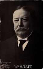 1908 William Howard Taft Portrait Postcard Moffett Studio Chicago RPPC Era