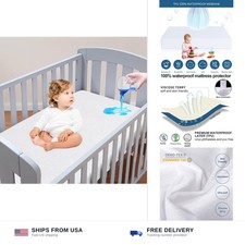 Crib Mattress Protector Waterproof Breathable White Toddler Mattress Cover