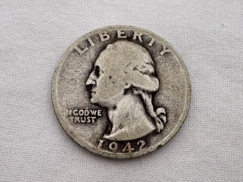 1942 D U.S. Washington Silver Quarter HT-26