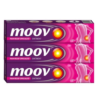 Moov Fast Pain Relief Cream with Nilgiri Oil 50g (Pack of 3) Ayurvedic Ointment