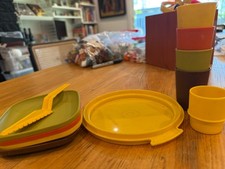 Vintage TUPPERWARE Toys Harvest Mini Serve It Children's Kitchen Dishes 15 Piece
