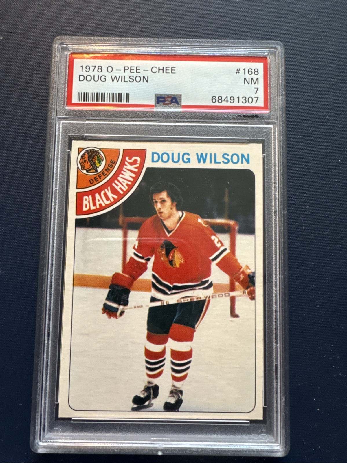 1978 O PEE CHEE HOCKEY CARD #168 DOUG WILSON RC GRADED PSA 7 NM