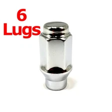 6x Excalibur 7807 Lug Nuts 12x1.50 Bulge Acorn 3/4" Hex Chrome Closed End ET