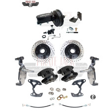 1958-1970 Chevy Impala 2 Drop Disc Power Brake Kit W Wilwood Red Calipers 1958-1970 Chevy Impala 2 Drop Disc Power Brake Kit W Wilwood Red Calipers