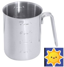 Messbecher  Becher  zylindrisch Edelstahl mit Maßzahlen Ltr. 1 metallbecher