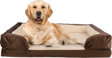 Orthopedic Dog Bed - 42In Dog Couch Bed with Supportive Wraparound Bolster and R