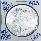 1923 BU UNCIRCULATED SILVER PEACE DOLLAR AUTHENTIC U.S. MINT FREE SHIPPING 6119