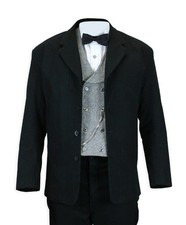 Historical Emporium Livingston Brushed Black Cotton Sack Coat  Trousers New