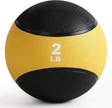 Weighted Medicine Ball - Non-Slip Rubber Shell  Dual Texture Grip - Workout Exe