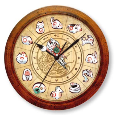 Okami Amaterasu & Brush Gods Clock Capcom w/Box 326