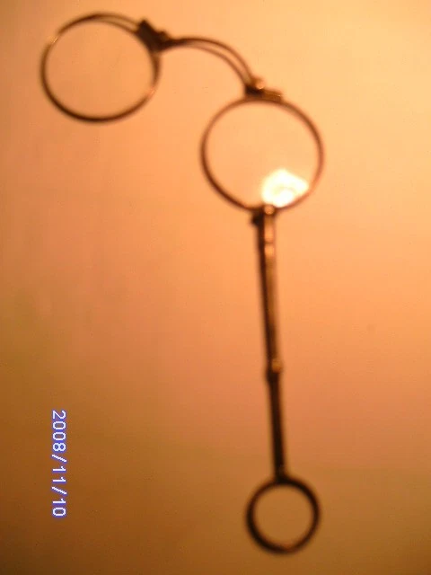 ancien face a main ,lorgnon,binocle,argent massif - Photo 3/4