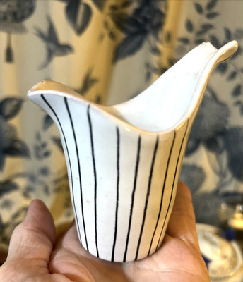 MCM Raymor Bitossi Italian Art Pottery Stripes Coffee Creamer MADE IN ITALY