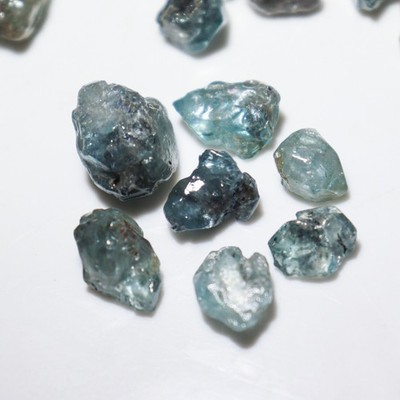 Natural Blue Zircon Rough Lot For Cutting Between 4-14 mm Size From Thailand