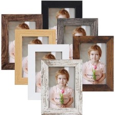 4x6 Frame Set of 7, 4x6 Picture Frame in Multi Colors, Rustic Wooden Frames f...