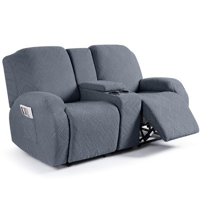 Ruaozz Stretch Loveseat Recliner Covers with Console 4-Pieces