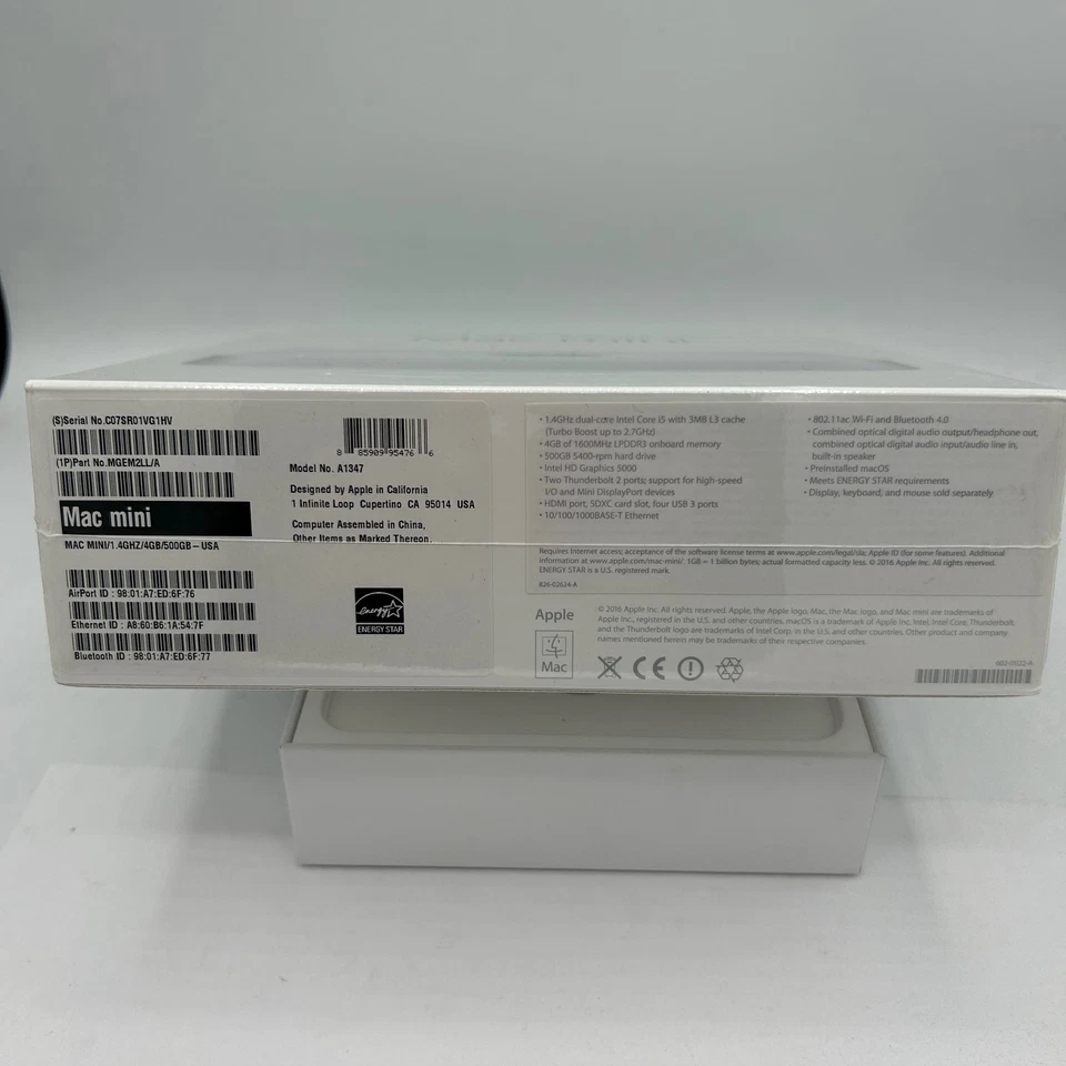 Mac mini Core i5 Late 2014 1.4 GHz 4260U, 4 GB, 500 GB HD, Original Factory Seal - Image 4 of 4