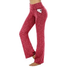 Ladies Trousers High Waist Yoga Pants Women Flare Gym Stretch Bootcut Leggings