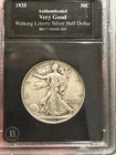 1935 Walking Liberty Silver Half Dollar Authenticated VG Bradford Exchange