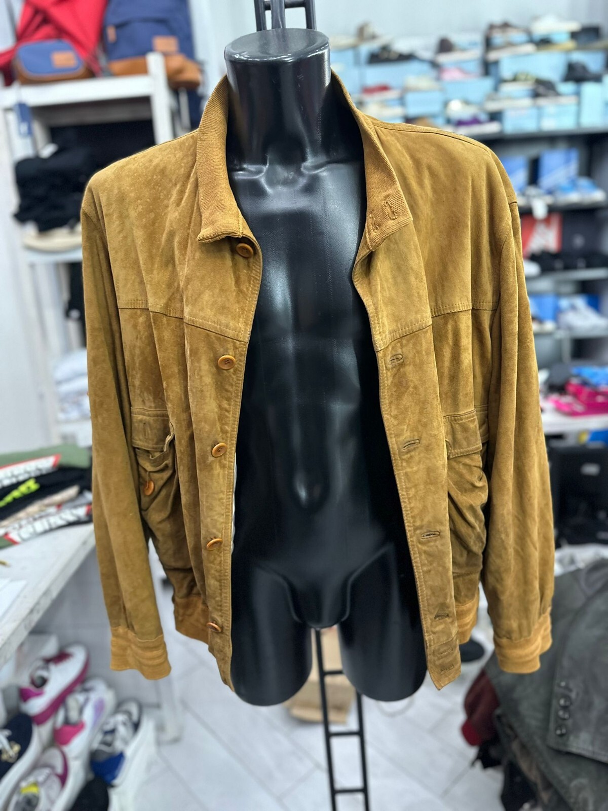 Mabrun Men's Size 52 Camel Leather Jacket Preowned LLV484