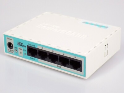 MikroTik RouterBOARD hEX lite RB750r2 5-Port RJ45 LAN 10/100 mit RouterOS