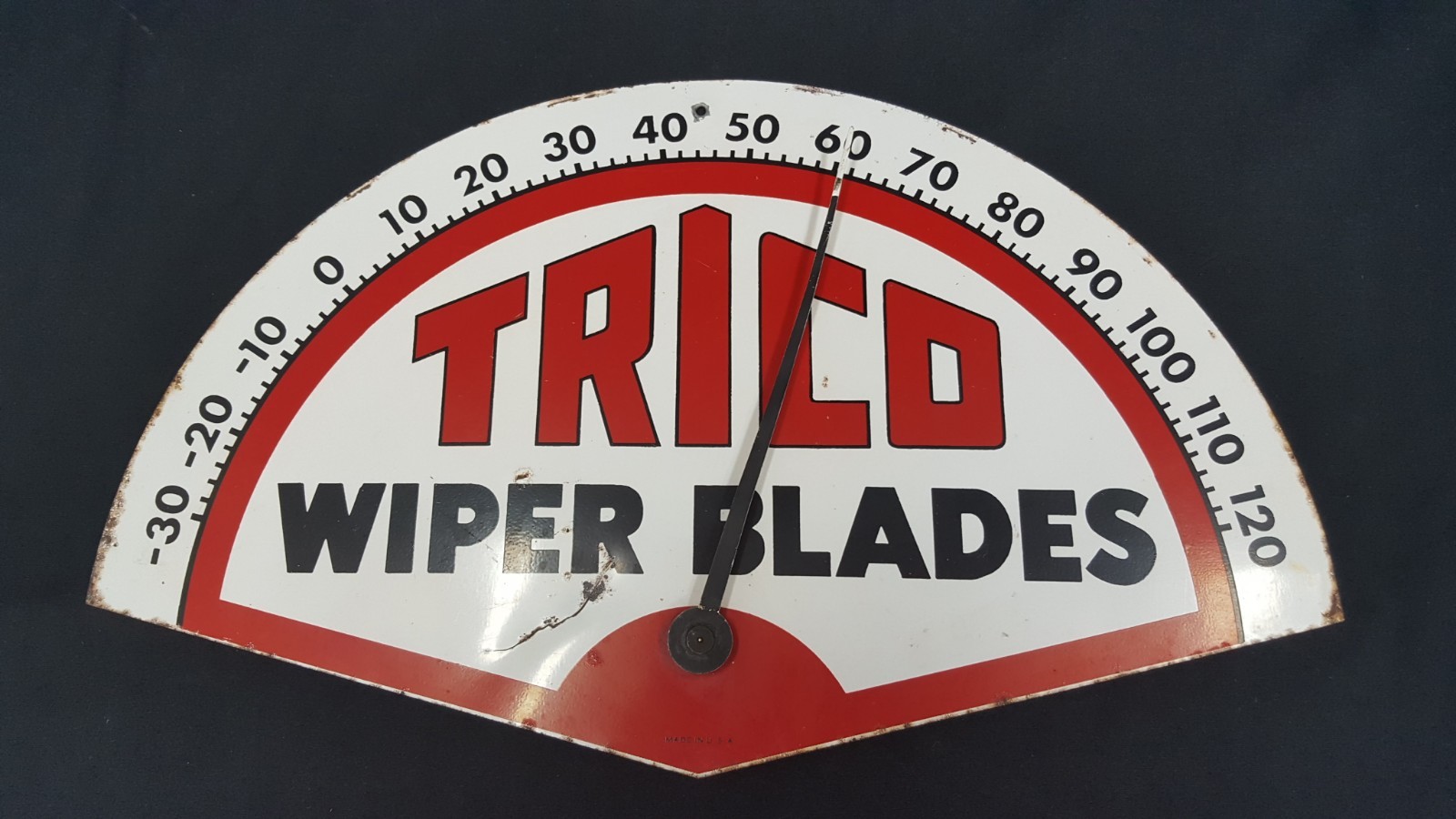 Vintage Trico Wiper Blades Metal Sign Thermometer eBay