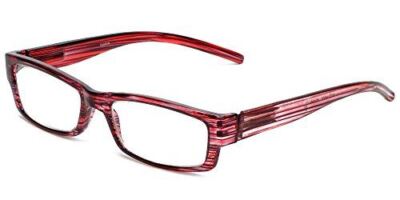 Calabria 757 Reading Glasses w/Striped Designs & Matching Case Strawberry +4.50