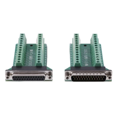 DB25 D-SUB Female 25Pin Plug Breakout PCB Board 2 Row Terminals Connector bAAH