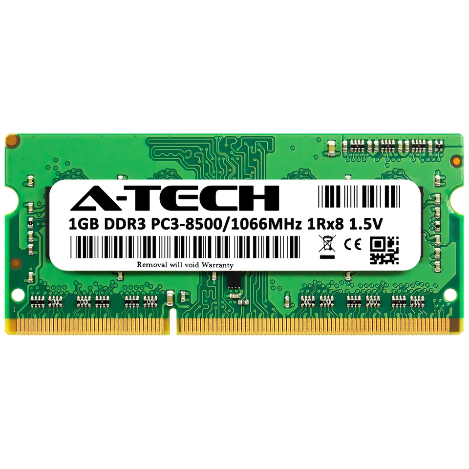 1GB DDR3-1066 SODIMM Micron MT8JSF12864HY-1G1 Equivalent Laptop Memory RAM - Image 2 of 2