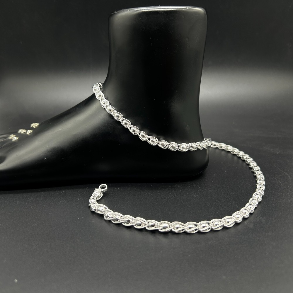 925 Sterling Silver Anklet / Silver Payal / Silver Anklet / Silver Bride Anklet